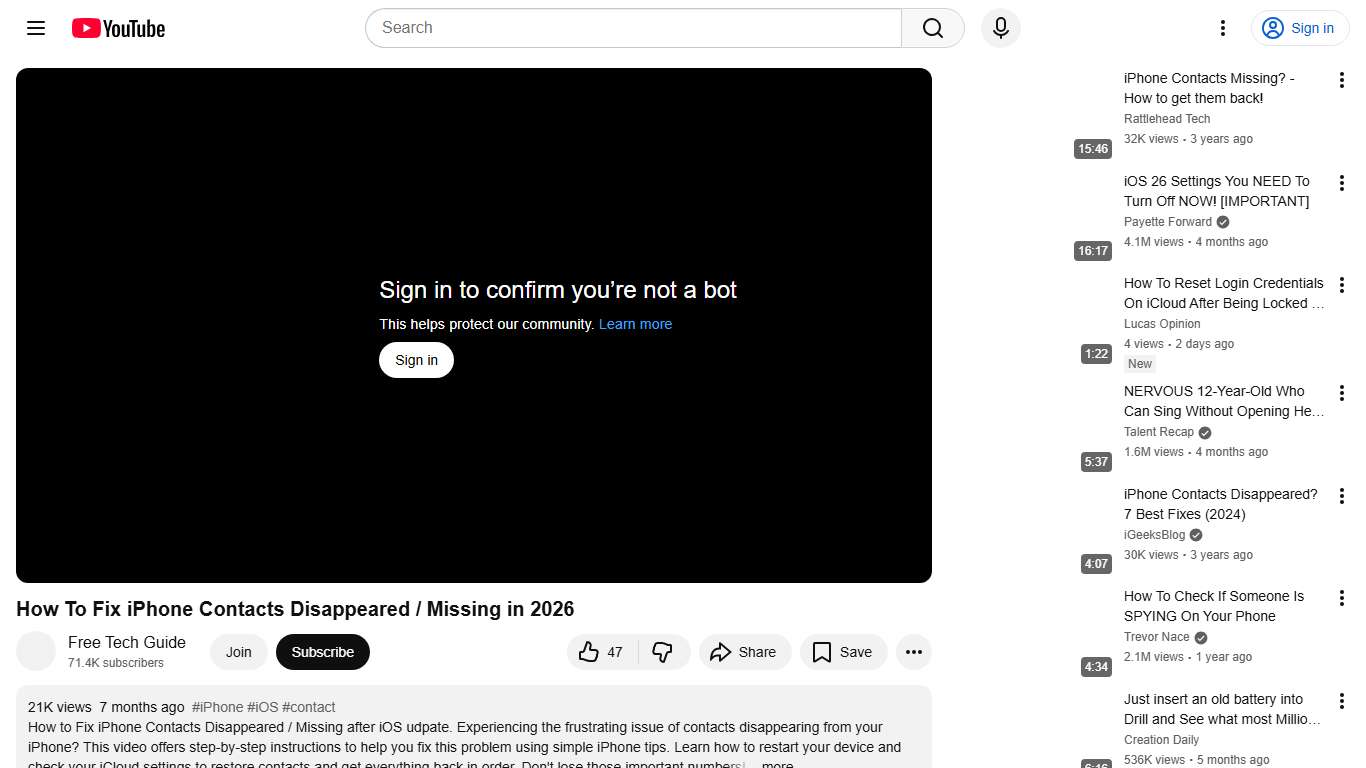 How To Fix iPhone Contacts Disappeared / Missing in 2026 - YouTube